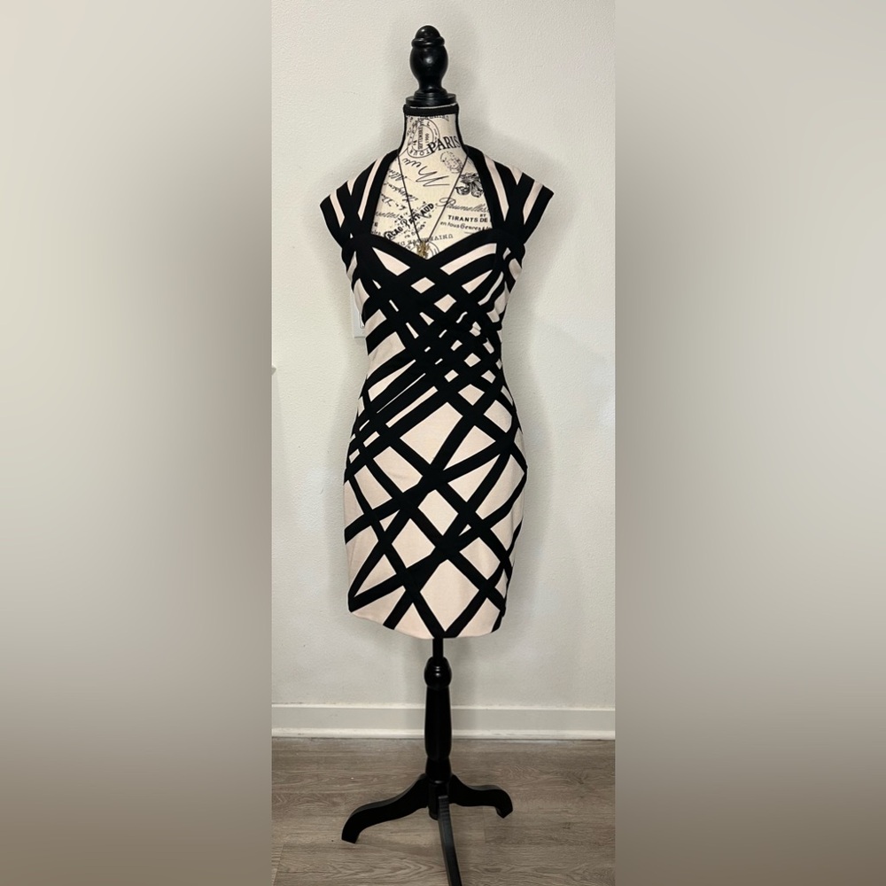 Elegant Black and Cream Women's Dress